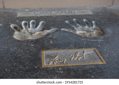 The Hand Prints Of Larry Flynt Left In Cement At The Porn Block Of Fame Wednesday, Feb. 10, 2021, In Los Angeles. 