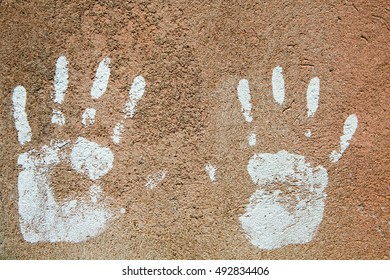 Hand Prints On Wall Stock Photo 492834406 | Shutterstock