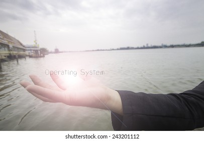 the hand of the progrmming computer 