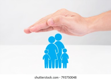 Hand Protection Family Icon. Concept Life Insurance.