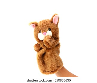 Hand Puppet For Child On White Background.