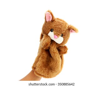 Hand Puppet For Child On White Background.