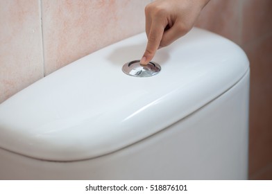 Hand Push Flush Button Stock Photo 518876101 | Shutterstock