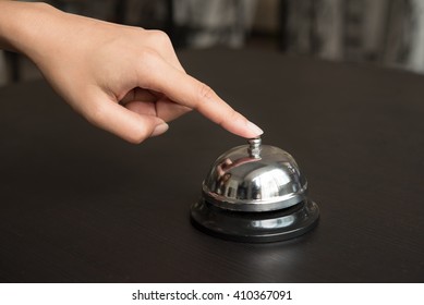 Hand Push Service Bell On Desk