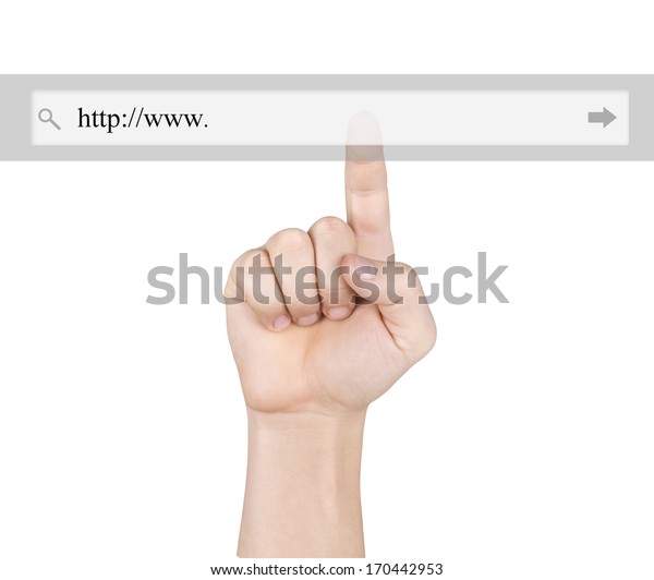 Hand Pushing Virtual Search Bar On Stock Photo 151668368 | Shutterstock