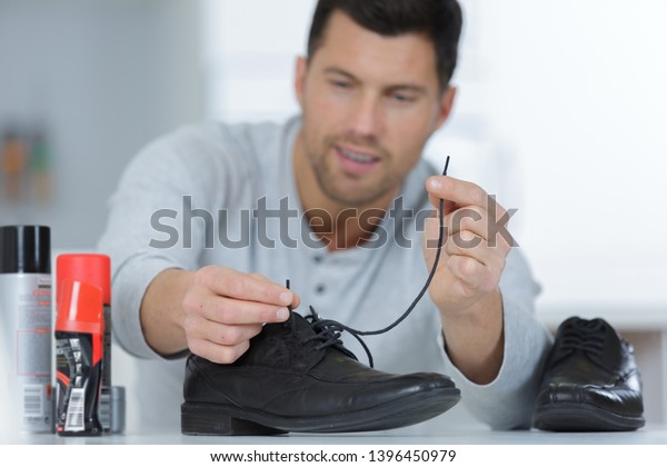 putting in shoelaces