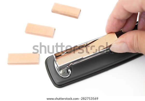Hand Putting Staples Stapler Stock Photo 282753569 | Shutterstock