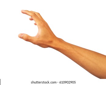 Hand Is Reach Out To Grab Something.Which Is The Asian Male Hand.Skin Color Is Off-white To Dark Red.The Shape Of The Hand Is Strong.This Is A Healthy Asian Guy.So This Hand Gesture Looks So Beautiful