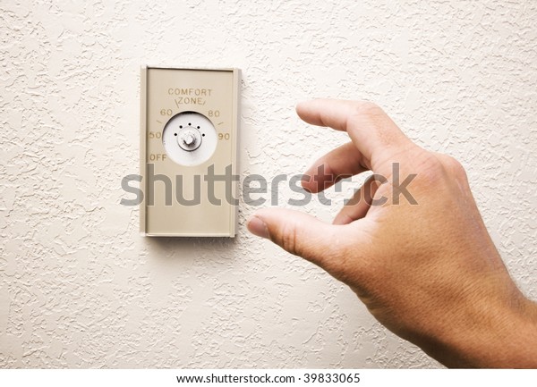 Hand Reaches Thermostat Missing Knob Stock Photo Edit Now 39833065