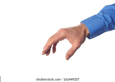 Hand Reaching For Something Isolated On White Background