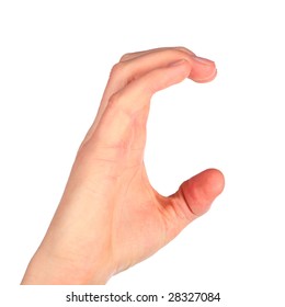 Hand Represent Letter C From Alphabet