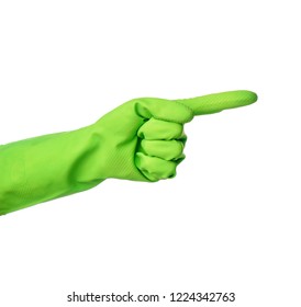 Hand Green Rubber Protective Glove Points Stock Photo 1707853414 ...