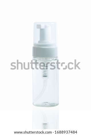 hand sanitizer bottle contain solution anti-virus bacteria cleaner on whitebackground clipping path