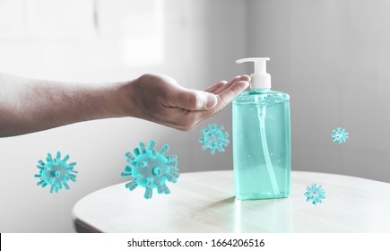 Hand sanitizer gel against Coronavirus - Shutterstock ID 1664206516