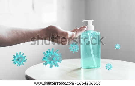Hand sanitizer gel against Coronavirus