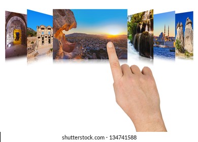 Hand Scrolling Turkey Travel Images - Nature And Architecture Concept (my Photos)