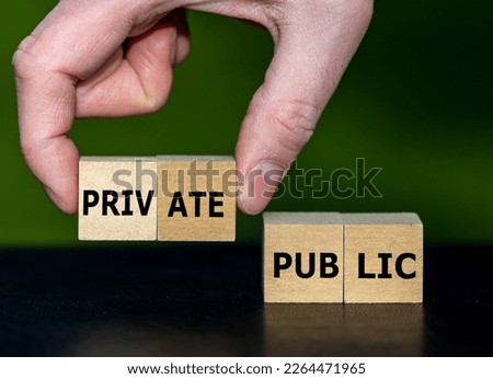 Hand selects cubes with the word private instead of cubes with the word public. 