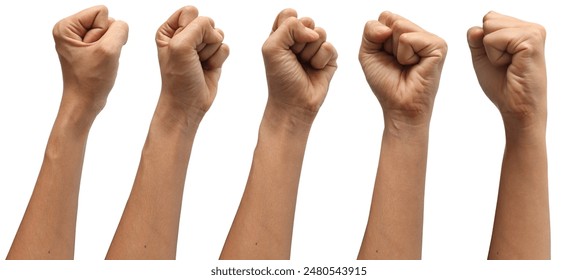 Hand set isolated from background, for advertising, branding, clip art, advertising business. Open your hand, hold something, point your finger.