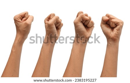 Hand set isolated from background, for advertising, branding, clip art, advertising business. Open your hand, hold something, point your finger. Foto stock © 