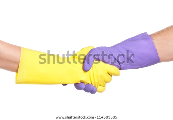 hand in rubber glove