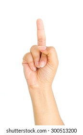 Hand Show Gestures Middle Finger Isolated On White Background