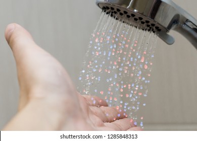 Hand In The Shower Test Water Temperature