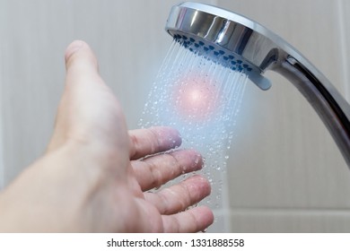 Hand In The Shower Test Water Temperature