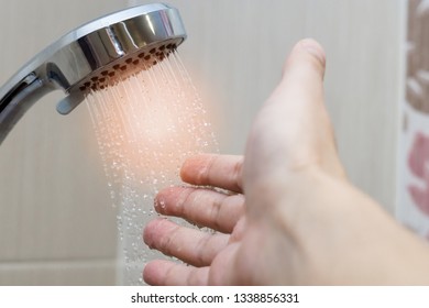 Hand In The Shower Test Water Temperature