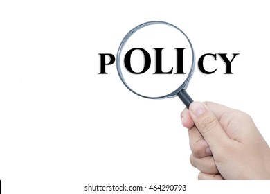 Hand Showing Policy Word Through Magnifying Stock Photo 464290793 ...