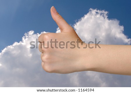 Hand showing thumb up
