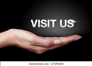 Hand Showing Visit Us Icon