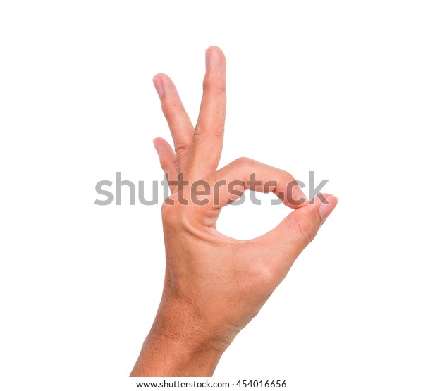 Hand Sign 2 Fingers Round Meaning Stock Photo (Edit Now) 454016656