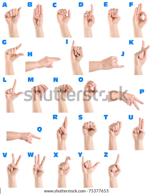 Alphabet De La Langue Des Signes Photo De Stock Modifiable