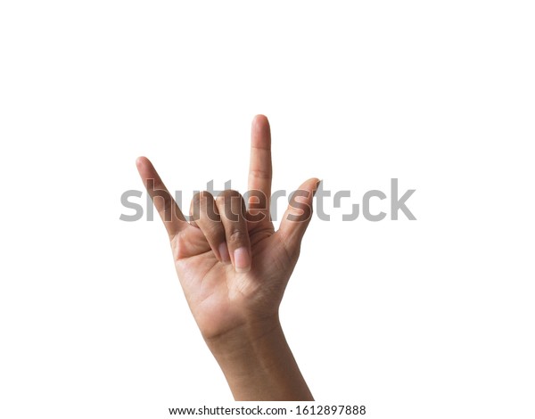 Hand Sign Love You On White の写真素材 今すぐ編集