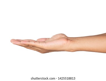 Hand Sign Open Hand On White Background
