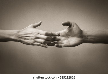 Hand Sign Of People Letting Go. Break Up Concept. 