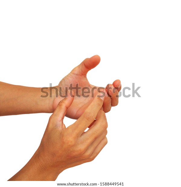 Hand Signal Asian Man That Show Stock Photo Edit Now