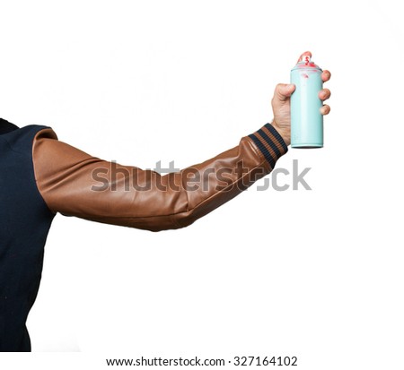hand with spray