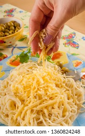 Hand Sprinkle Cheese Pasta