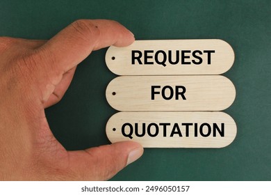 hand and stick with the word Request for quotation or RFQ