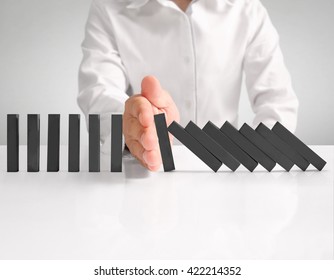  Hand Stop A Dominoes Continuous Toppled 