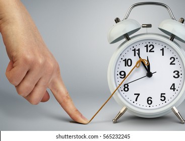 Hand Stop Time On Clock, Deadline Concept