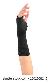 Hand Support Sleeve ,medical Compression For Carpal Tunnel And Wrist Pain Relief , Wrist Brace Isolated