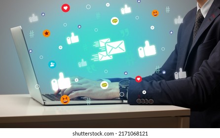Hand surfing on the social media - Shutterstock ID 2171068121
