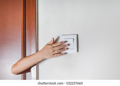 Close Male Finger Turn On Off Stock Photo 613928342 | Shutterstock