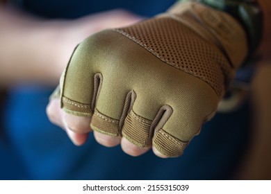 Hand In Tactical Glove And Watch