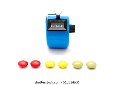 hand tally with colorful candies