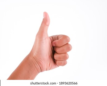 Hand with thumb up isolated on a white background. - Shutterstock ID 1893620566