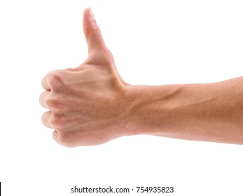 Hand With Thumb Up On White Isolated Background