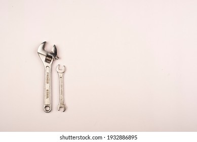 Hand Tools On White Background With Space For Text, Happy Labor Day.